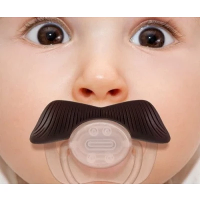 Image of 5starwarehouse® Baby Moustache Dummy Dummies Soother Pacifier Novelty Joke Funny (Small Brown)