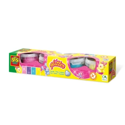 Image of SES Creative 00466 Glitter Play Dough, Mixed Colours