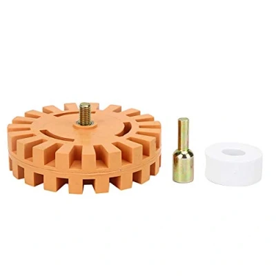 Image of Sticker Removal Wheel, 4in Rubber Eraser Film Glue Remover, Pneumatic Decal Paint Cleaner Disc 25mm Diameter, Adhesive Tool Kit