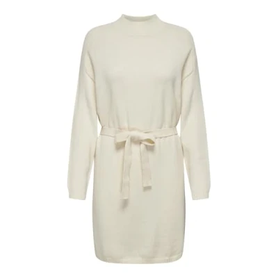 Image of ONLY Women&#039;s Onlleva Ls Belt Dress KNT, White Cap Grey/Detail: Melange, M
