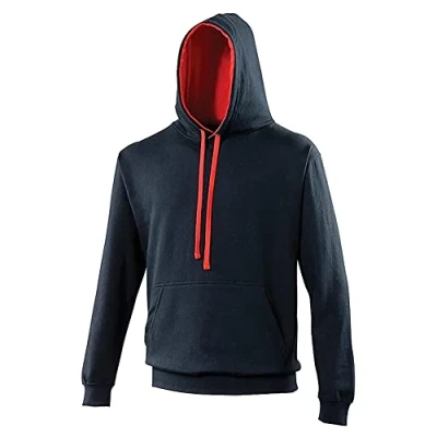 Image of AWDis Men&#039;s Varsity Zoodie Hoodie, Multicoloured (New French Navy/Fire Red), Medium
