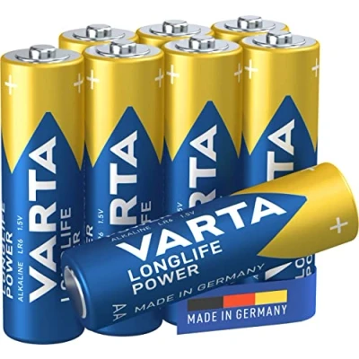 Image of VARTA Longlife Power AA Mignon LR06 Alkaline battery (8 pack) Made in Germany ideal for toys, torches, controllers and other powered devices