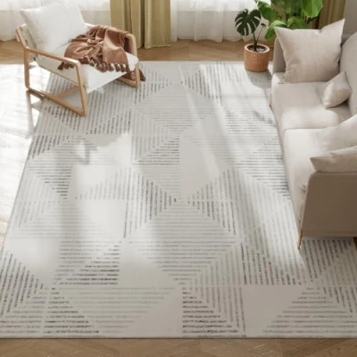Image of Non Slip Large Rug for Living Room 290 x 200 cm, Grey Homcom