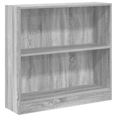 Image of vidaXL Bookcase Bookshelf Storage Rack Grey Sonoma Engineered Wood for Living Room, Bedroom, Hallway 80 x 24 143 cm