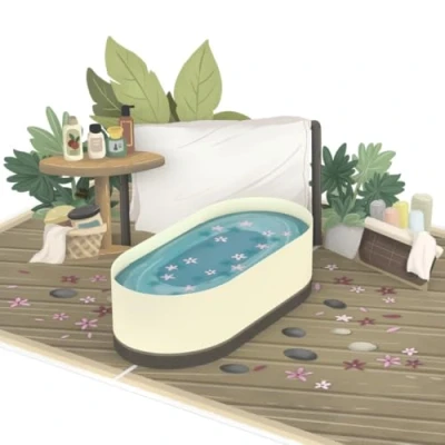 Image of papercrush® Pop Up Card Relaxing Spa 3D Birthday and Wellness Gift Voucher for a Day Experience Perfect Bath Women &amp; Men, Ideal Pamper Party Invitations