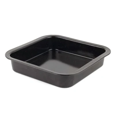 Image of Russell Hobbs BW000751 Square Roasting Tin Non Stick 26cm Baking Pan, Small Roaster, Easy Clean, Vitreous Enamel Oven Tray, Lightweight, Durable Coated Steel, Safe To 230C