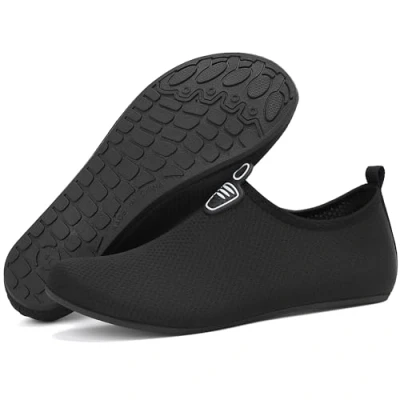 Image of Mens Womens Breathable Quick Dry Beach Swim Aqua Water Shoes Barefoot Socks for Pool Boating Surfing Diving Yoga (Black,5 UK=38 EU)