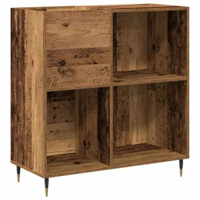 Image of vidaXL Media Storage Cabinet Oak Wood Entertainment Unit for Living Room and Bedroom Home Organization Furniture