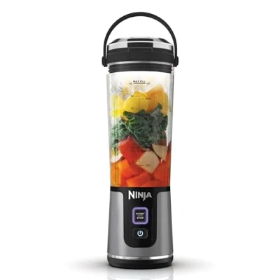 Image of Ninja Blast Portable Blender, 530ml, Leakproof Lid &amp; Sip Spout, Powerful Cordless Mini Rechargeable, Smoothies, Protein Shakes, Blends Ice Frozen Fruit, Black, BC151UKBK