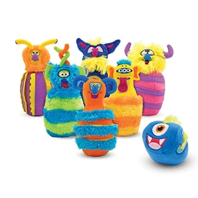 Image of Melissa &amp; Doug Monster Plush 6 Pin Bowling Game With Storage Bag Preschool Games Age 2+ Gift for Boy or Girl