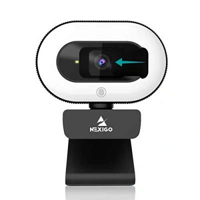 Image of NexiGo StreamCam N930E with Software, 1080P Webcam Ring Light and Privacy Cover, Auto Focus, Plug Play, Web Camera for Online Learning, Zoom Meeting Skype Teams, PC Mac Laptop Desktop