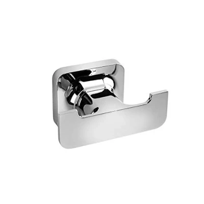 Image of Croydex Flexi Fix Easy to Fit Shoreditch Double Robe Hook with Zinc Alloy Construction, Chrome