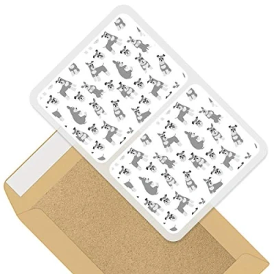 Image of Rectangle Stickers (Set of 2) 10cm Schnauzer Dog Pattern Puppy Fun Decals for Laptops,Tablets,Luggage,Scrap Booking,Fridges, #43493