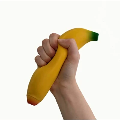 Image of Squishy Super Stretchy Banana, Stress Relief and Fidget Squeeze Toy for Kids Adults with Autism Anxiety ASD ADHD SPD Special Needs Sensory Hand Therapy, Great Finger Wrist Arthritis Physio