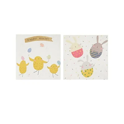 Image of UK Greetings Multipack of 6 Easter Cards for Him/Her/Friend 2 Cute Designs