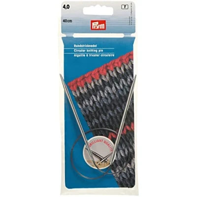 Image of Prym Circular Knitting Needle, Brass, Silver, 4 mm