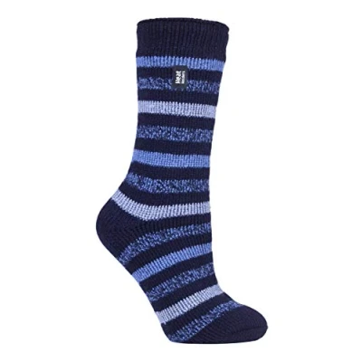 Image of HEAT HOLDERS Ladies Thermal Socks for Winter Outdoor &amp; Indoor Cuddly Fluffy Gifts Women (4 8 UK, Rosebud Navy)