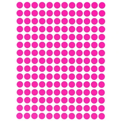 Image of Royal Green Dot Sticker 8mm (0.8 cm) Colored Labels in Neon Pink 2520 Pack