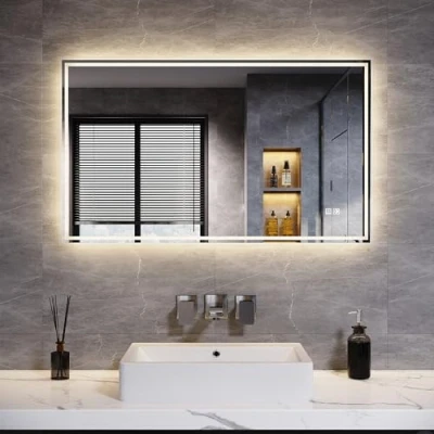 Image of ELEGANT 1000 x 600mm Backlit LED Illuminated Bathroom Mirror with Lights, Lighted Makeup Wall Mounted Demister Pad, Sensor Touch Switch, Horizontal/Vertical