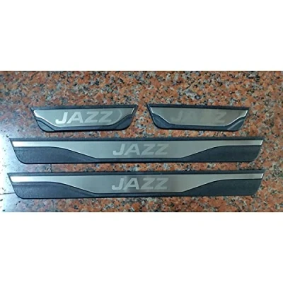 Image of Ever TA 4Pcs Car Door Sill Protector Strips for Hon da Jazz 2021, Stainless Steel Kick Plates Scuff Guard Threshold Styling Decoration Accessories, Silver