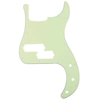 Image of Musiclily Pro 5 String 13 Hole Contemporary P Bass Pickguard for Fender Mexican Precision Bass, 3Ply Mint Green