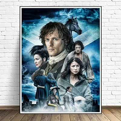 Image of TNXEV 5D DIY Diamond Painting Outlander Movie Character Embroidery Cross Stitch Full Square Round Rhinestone Mosaic Home Decor 30x40cm