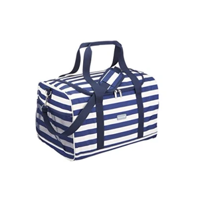 Image of KitchenCraft “We Love Summer Extra Nautical Striped Family Cool Bag, 30 L (6.5 gal) Navy Blue/White, Fabric, Litre (X Large)