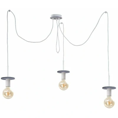 Image of Saturn Cluster Pendant Ceiling Light Grey, 3x E27