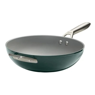 Image of Ninja ZEROSTICK Ceramic Pro 28cm Wok, Scratch Resistant, Made PTFE Free, All Hob Compatible, Green, CW30928UKGN