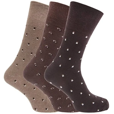 Image of By Sock Shop 6 Pairs Mens Gentle Grip Suit Socks Size 11 uk, 39 45 EUR RJ20H3 Brown