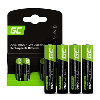 Image of GREEN CELL Battery 950 mAh 1.2 V [Pack of 4] Batteries AAA, AAA Rechargeable Batteries, Ready to Use, Low Self Discharge, No Memory Effect, Set