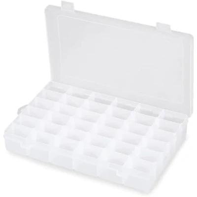 Image of REBECASKYENS 36 Compartments Transparent Stackable Plastic Storage Box Container Jewelry Bead Box, Suitable For Beads, Art DIY, Crafts, Jewelry, Fishing Gear