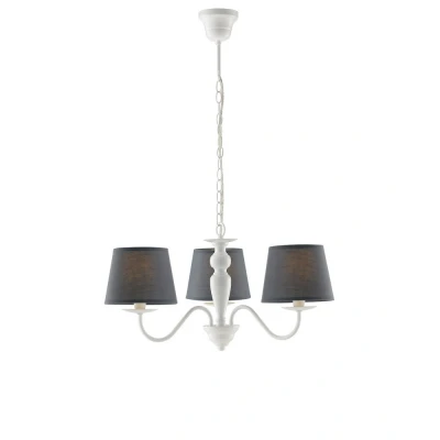 Image of FAVOLA 3 Light Chandeliers with Shades White, Fabric 56x30cm