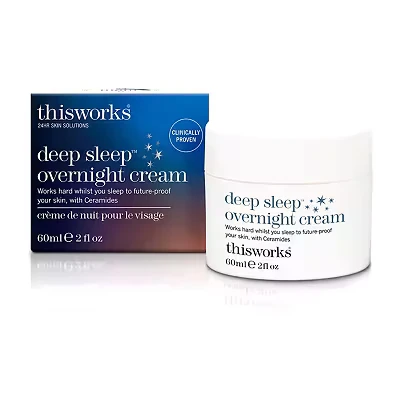 Image of This Works Deep Sleep Overnight Cream, 60 ml Face Cream with Persian Silk Tree Extract, Ceramides &amp; Copper PCA to Support Skin Renewal Nourishing Night Functional Fragrance