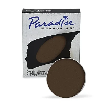 Image of Mehron Makeup Paradise AQ Face and Body Paint Refill Size Perfect Performance, Beauty, Cosplay, Halloween Water Activated Paint, .25 oz (7 g) (Dark Brown)