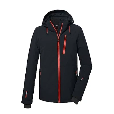 Image of Killtec KSW 68 MN Ski QLTD JCKT 39732 000 Men&#039;s Down Look Jacket with Zip Off Hood and Snow Guard Black XL