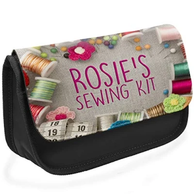 Image of Personalised Vintage Sewing KIT Pencil Case KS178