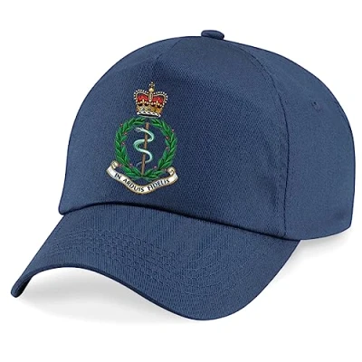 Image of Royal Army Medical Corps Insignia Embroidered Baseball Cap British Military Embroidery (Navy)