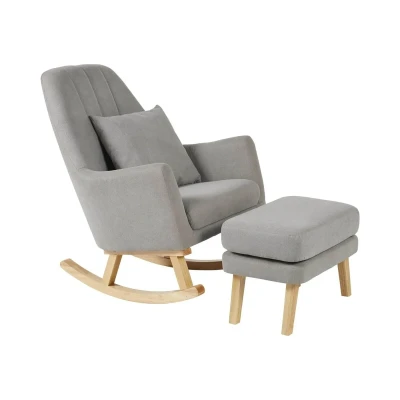 Image of Ickle Bubba Eden Deluxe Nursery Chair and Stool (Pearl Grey)