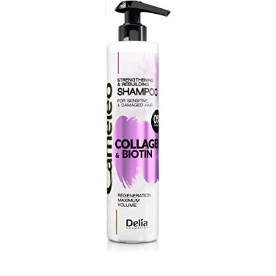 Image of Cameleo Collagen &amp; Biotin Strengthening and Rebuilding Hair Shampoo for Sensitive Damaged Hair, 250ml