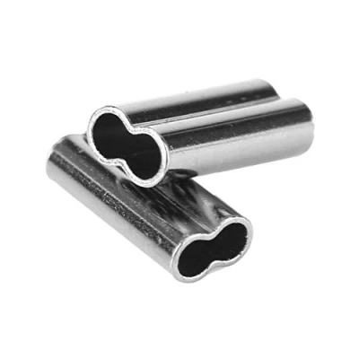 Image of Dioche 100pcs Fishing Copper Tube, Double Barrel Ferrule Crimping Loop Sleeve Kit for line, Line Wire Leader Tube Connector (2.0mm*10mm)