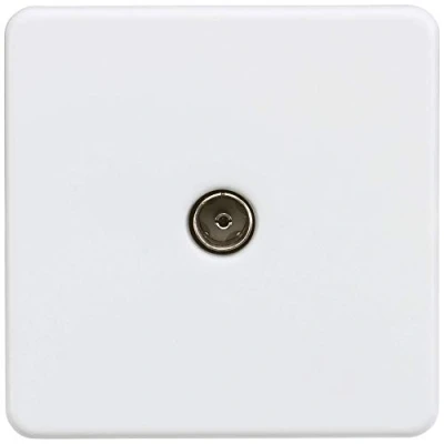 Image of KnightsBridge Screwless 1G TV outlet (non isolated) Matt white