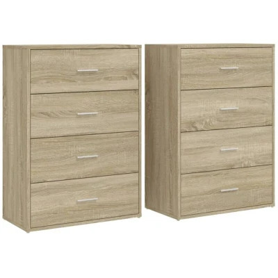 Image of vidaXL Sideboards 2 pcs Sonoma Oak 60x31x84 cm Engineered Wood