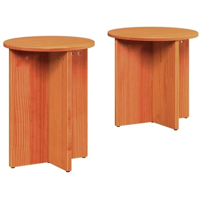 Image of Coffee Table Set 2 pcs Brown Solid pine wood Vidaxl