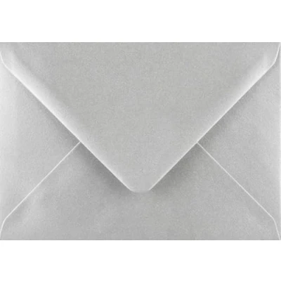 Image of C5 Silver Envelopes x 100 Pack. Metallic Pearlescent Shimmer. Gummed 162mm 229mm. Perfect for A5 Greetings Cards. 100gsm