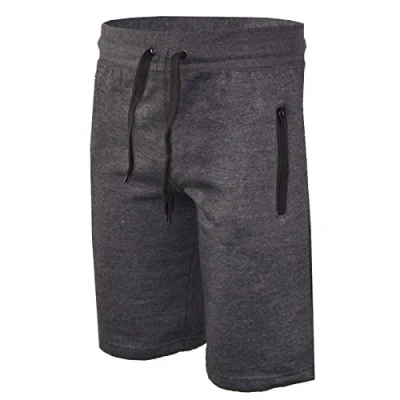 Image of i Smalls Men`s Summer Plain Fleece Jersey Jogging Shorts (4XL) Charcoal