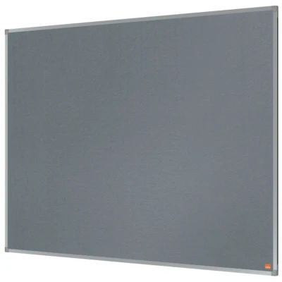 Image of Nobo Felt Noticeboard, 1200 x 900 mm, Aluminium Trim, Corner Wall Mounting, Essence Range, Grey, 1915206