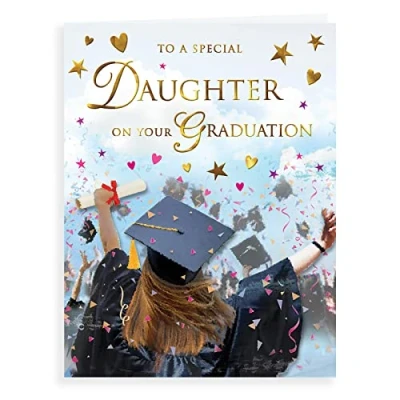 Image of Regal Publishing C80985 Traditional Graduation Card Daughter,blackgreygreenbeige, 8 x 6 inches