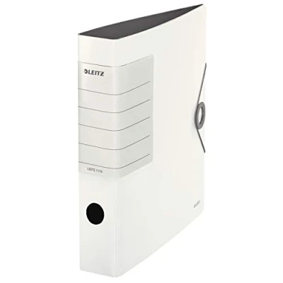 Image of Leitz 11130001 Multi Function Folder (A4, Spine Width 6.2 cm, Elastic Fastener, Plastic, Solid) White