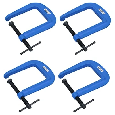Image of 3 (75mm) Deep Throat (4 1/2&quot;) G Clamp Grip Holder Vice Clamping 4 Pack